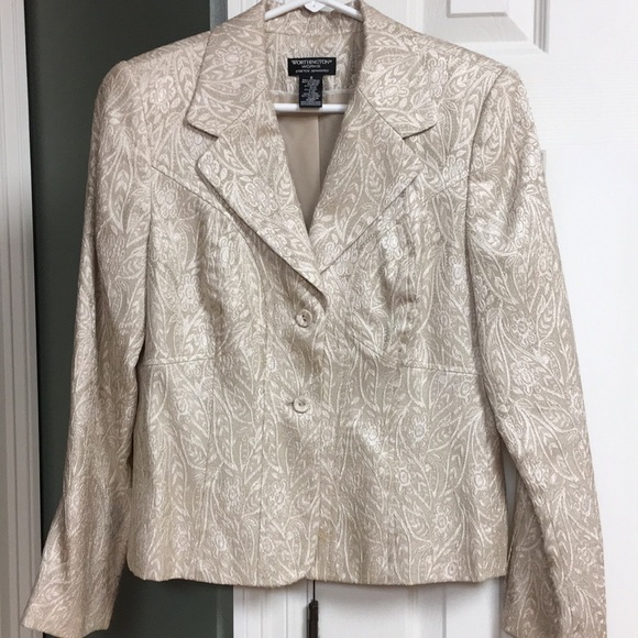 WORTHINGTON WORKS GOLD BROCADE JACKET SIZE 8 - Picture 1 of 5